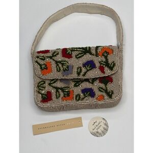 NWT Studio‎ 12 Beaded Handbag Floral Embroidered Vintage Small Shoulder BaG